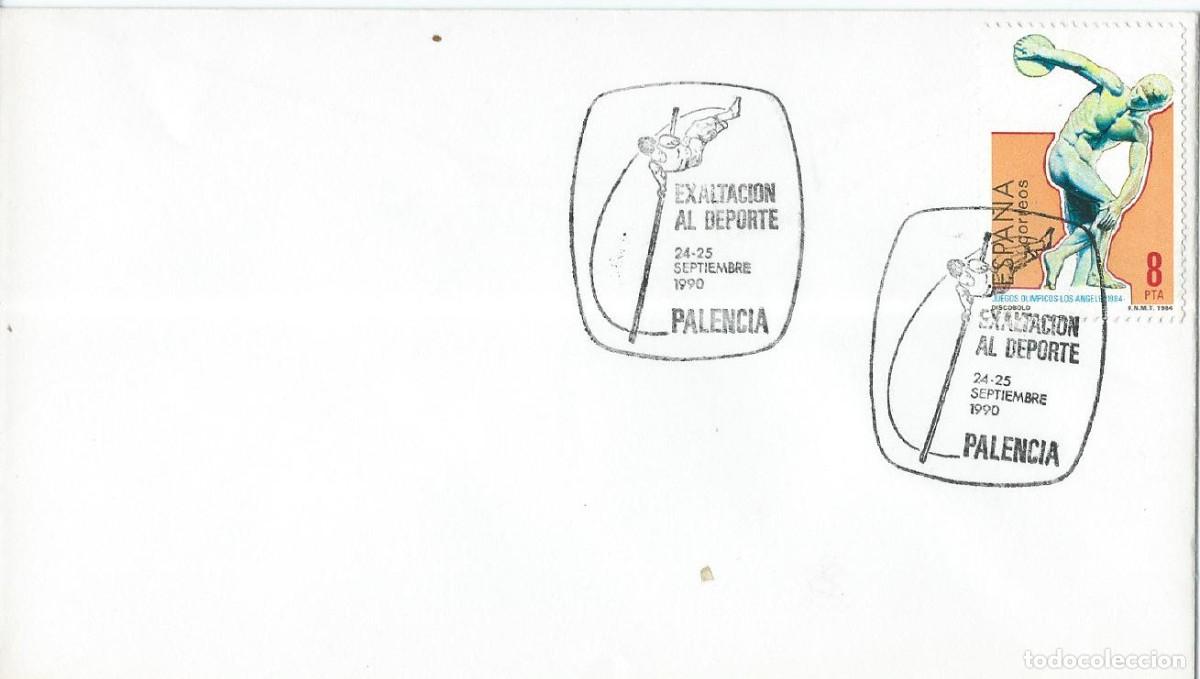 Sellos: 1990. PALENCIA. MATASELLOS/POSTMARK. EXALTACI&Oacute;N AL DEPORTE. ATLETISMO/ATHLETICS. P&Eacute;RTIGA. SPORTS.