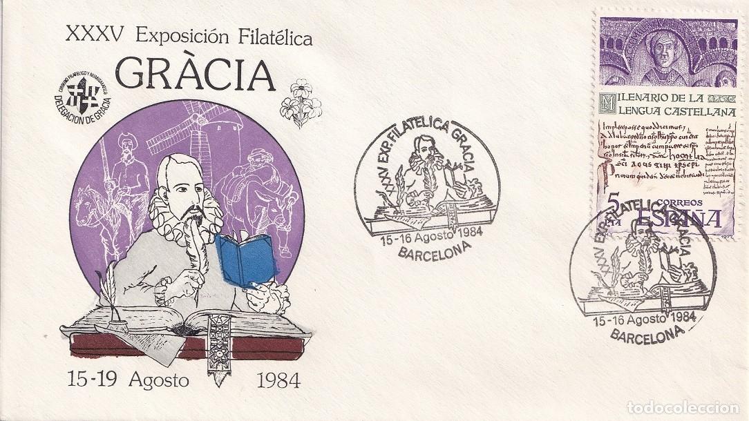 Sellos: Sobre Barcelona 1984 - XXXV Exposici&oacute;n Filat&eacute;lica Gr&agrave;cia - Matasellos especiales
