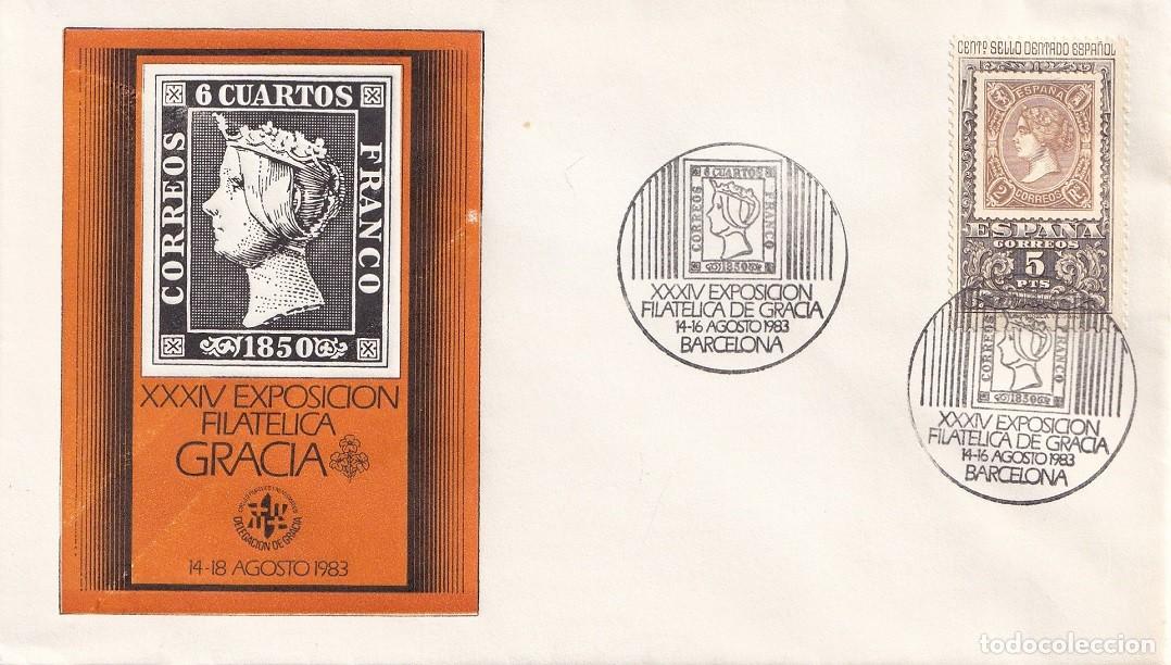 Sellos: Sobre Barcelona 1983 - XXXIV Exposici&oacute;n Filat&eacute;lica de Gracia - Matasellos especiales
