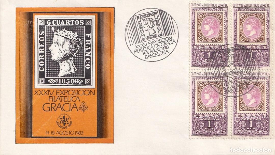 Sellos: Sobre Barcelona 1983 - XXXIV Exposici&oacute;n Filat&eacute;lica de Gracia - Matasellos especiales