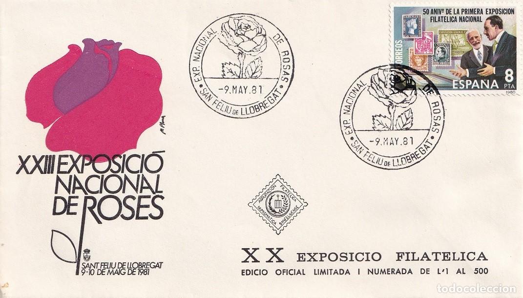 Stamps: Sobre San Feliu de Llobregat 1981 - XXIII Exposici&oacute; Nacional de Roses - XX Exposici&oacute; Filat&eacute;lica
