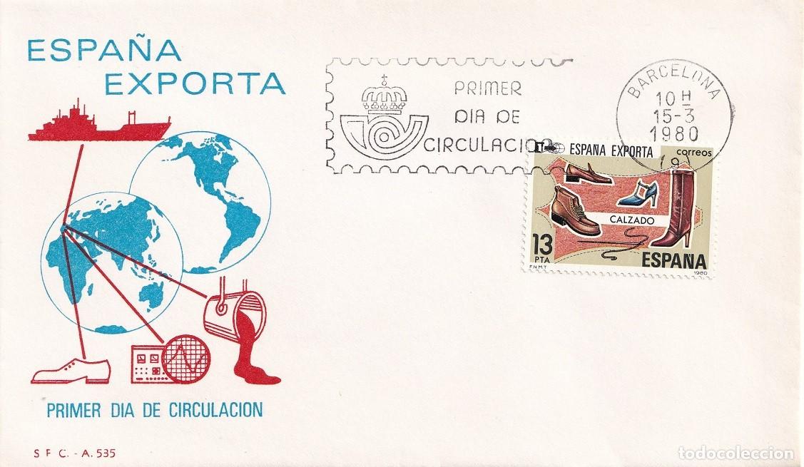 Sellos: SPD Barcelona 1980 - Espa&ntilde;a exporta - Calzado - Primer d&iacute;a de circulaci&oacute;n - FDC