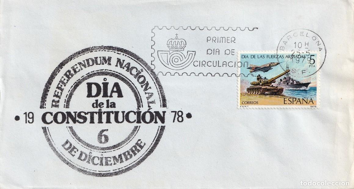 Sellos: SPD Barcelona 1979 - Exp. filat&eacute;lica Barnafil 197 - Refer&eacute;ndum Nacional D&iacute;a de la Constituci&oacute;n 1978