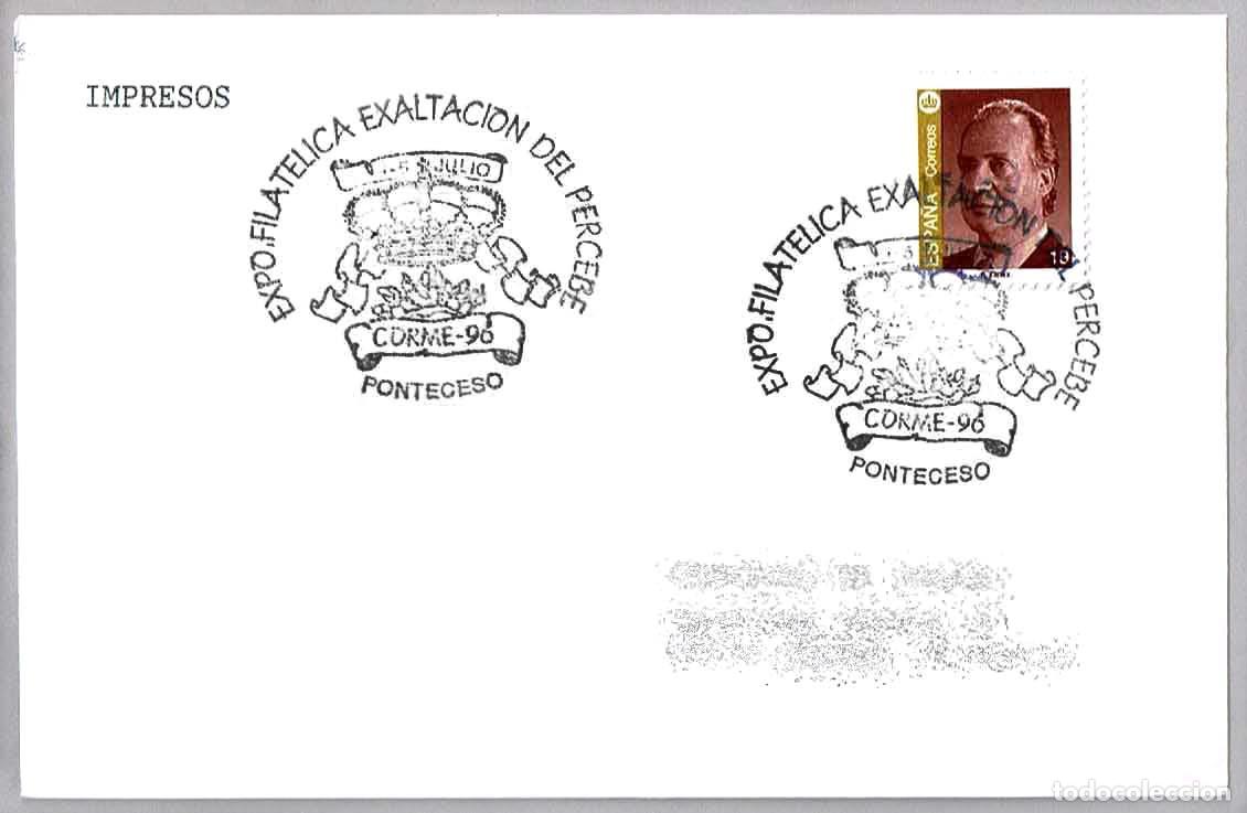 Sellos: Matasellos EXP.FIL. EXALTACION DEL PERCEBE. Ponteceso, La Coru&ntilde;a, 1996