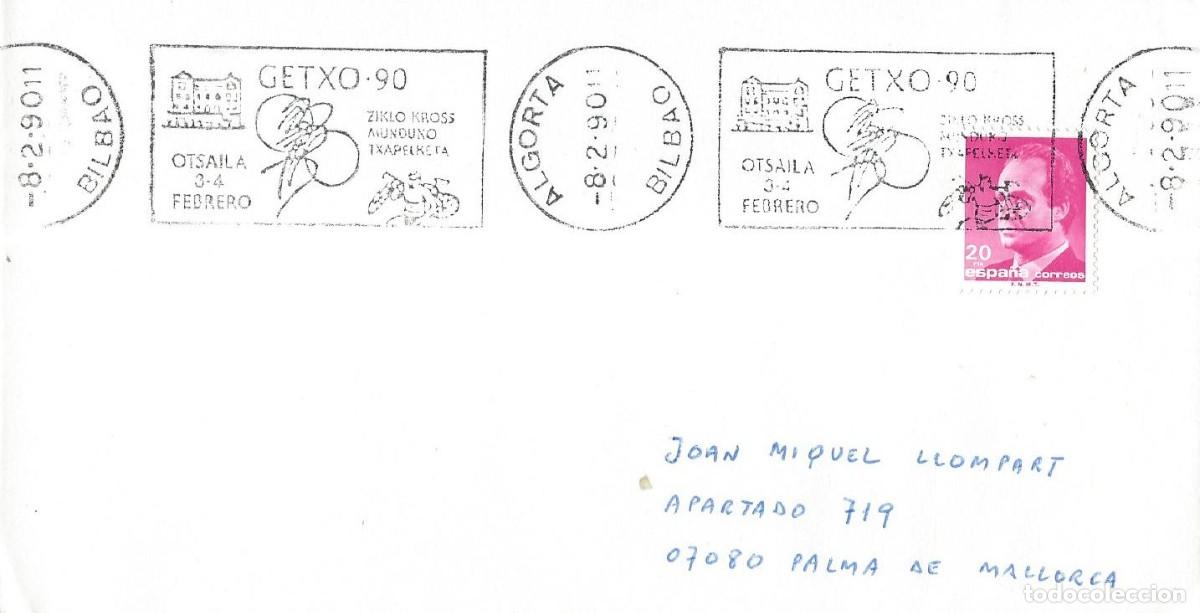 Sellos: 1990. ALGORTA. RODILLO/SLOGAN. GETXO'90. CAMP. MUNDO CICLO-CROSS. CYCLO-CROSS. DEPORTES/SPORTS.