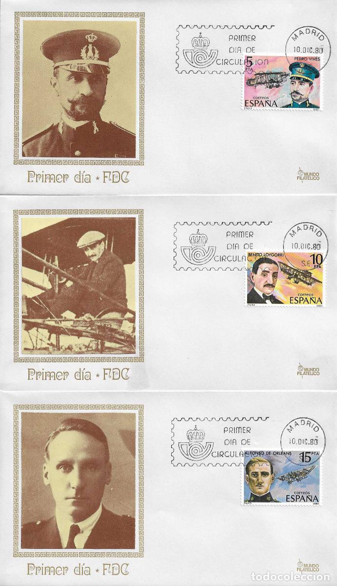 Sellos: PIONEROS DE LA AVIACION 1980 (EDIFIL 2595/98) CUATRO SPD DIFERENTES MF MATASELLOS MADRID RAROS XZX