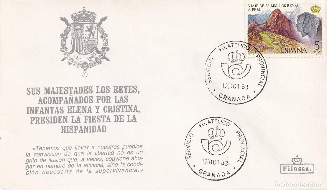 Sellos: Sobre Filossa Granada 1983 - Sus Majestades los Reyes presiden la Fiesta de la Hispanidad