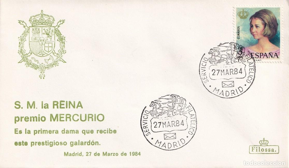 Sellos: Sobre Filossa Madrid 1984 - S.M. la Reina Do&ntilde;a Sof&iacute;a premio Mercurio (primera dama con este galard&oacute;n