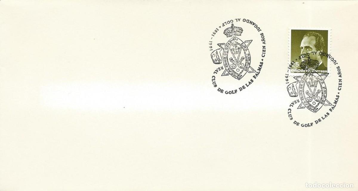 Sellos: 1991. LAS PALMAS. MATASELLOS/POSTMARK. CENT&ordm; REAL CLUB DE GOLF. DEPORTES/SPORTS. CORONA/CROWN.