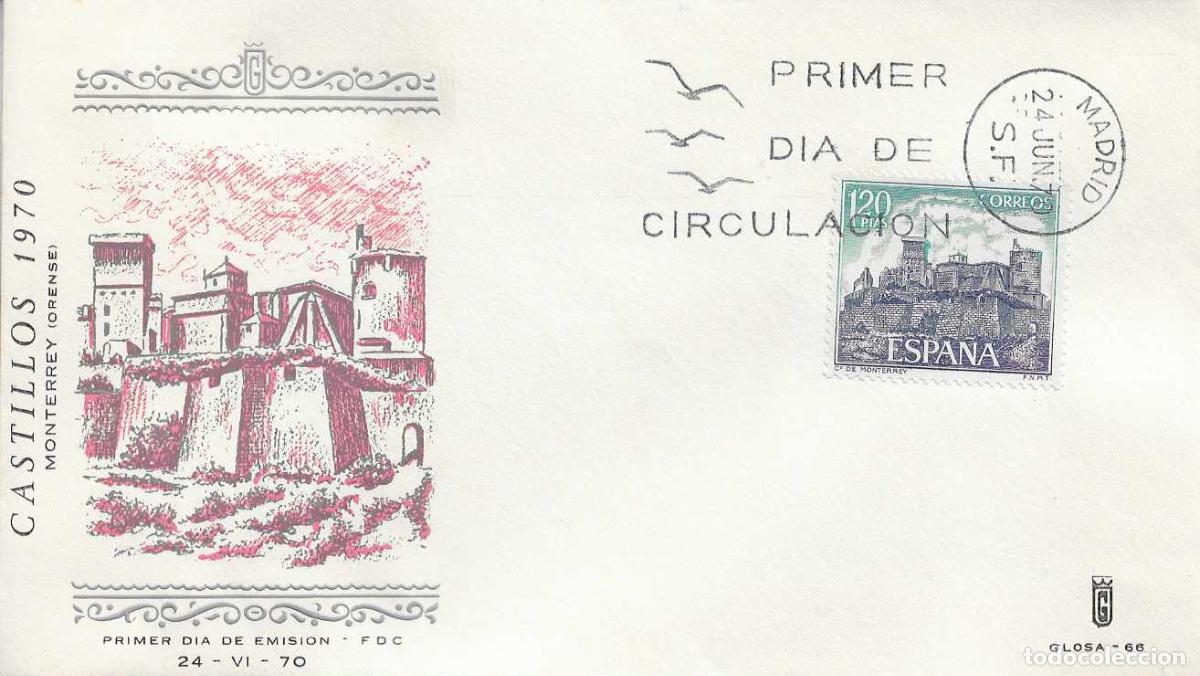 Sellos: CASTILLO DE MONTERREY VERIN ORENSE CASTILLOS DE ESPA&Ntilde;A 1970 (EDIFIL 1978) SPD GLOSA BONITO RARO RWR