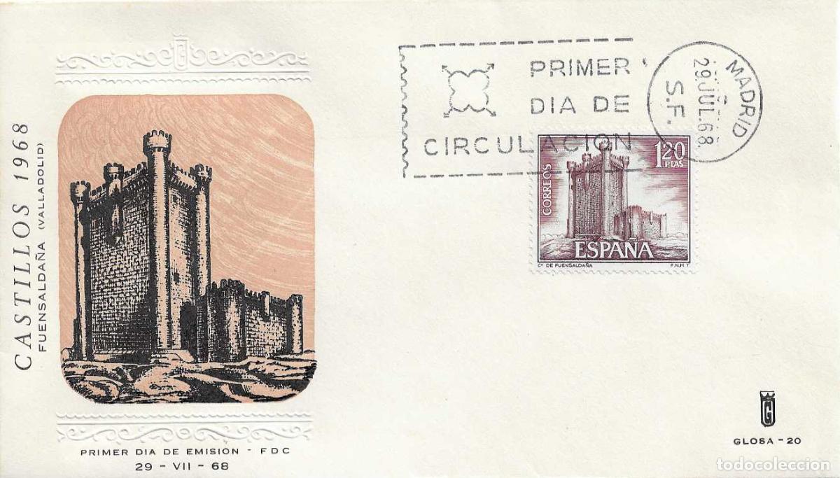 Sellos: CASTILLO DE FUENSALDA&Ntilde;A VALLADOLID CASTILLOS ESPA&Ntilde;A 1968 (EDIFIL 1881) EN SPD GLOSA BONITO RARO XZX