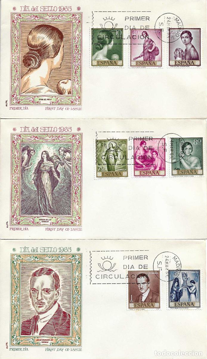 Sellos: PINTURA JULIO ROMERO DE TORRES 1965 (EDIFIL 1657/66) EN CUATRO SPD SIN CIRCULAR DE ALFIL RAROS ASI