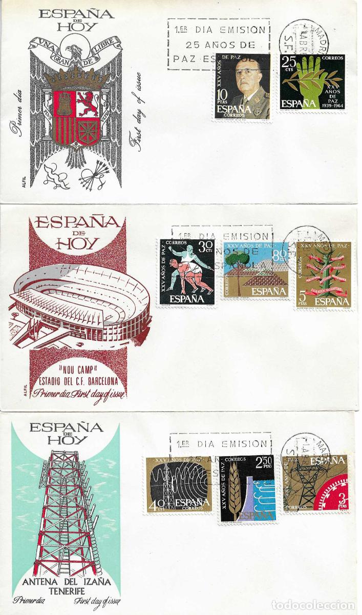 Sellos: XXV A&Ntilde;OS DE PAZ ESPA&Ntilde;OLA 1964 (EDIFIL 1576/89) EN CINCO SPD SIN CIRCULAR DE ALFIL RARO ASI XZX