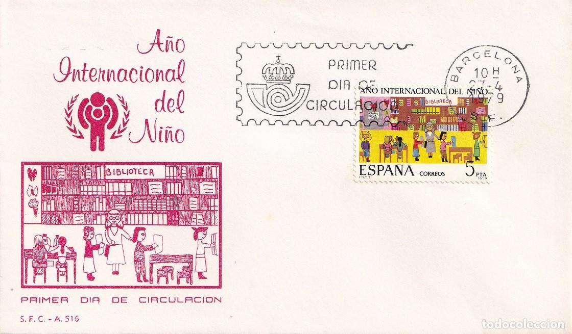 Sellos: SPD Barcelona 1979 - A&ntilde;o Internacional del Ni&ntilde;o - Primer d&iacute;a de circulaci&oacute;n - FDC