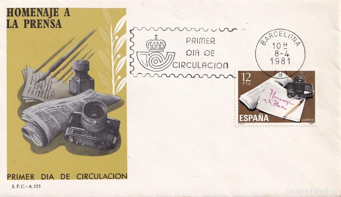 Sellos: SPD Barcelona 1981 - Homenaje a la prensa - Primer d&iacute;a de circulaci&oacute;n - FDC