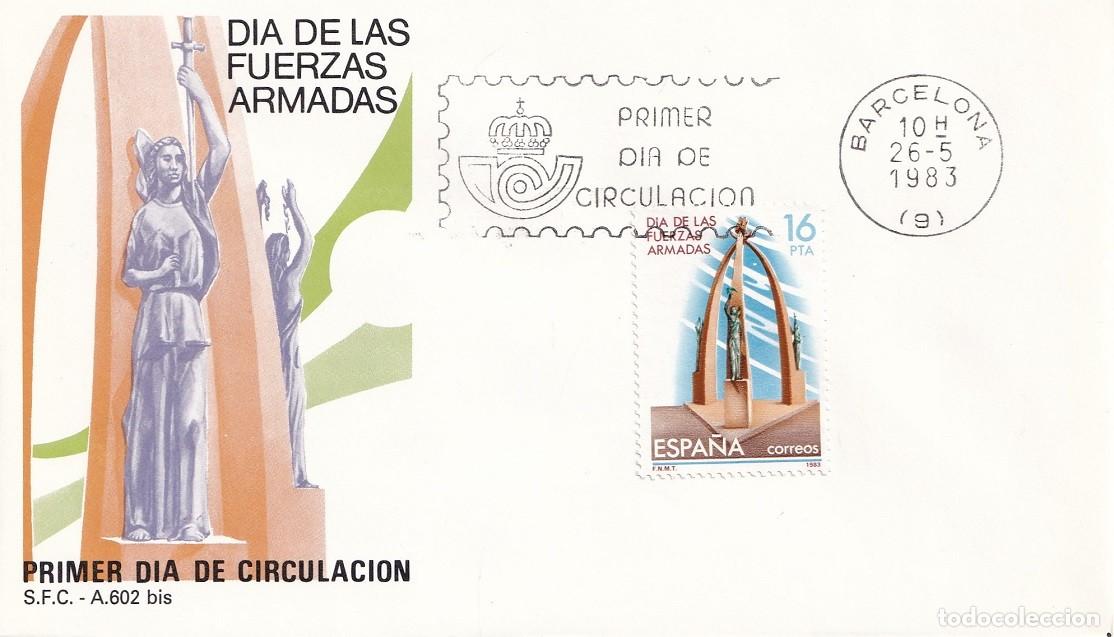 Sellos: SPD Barcelona 1983 - D&iacute;a de las Fuerzas Armadas - Monumento en Burgos - Primer d&iacute;a de circulaci&oacute;n