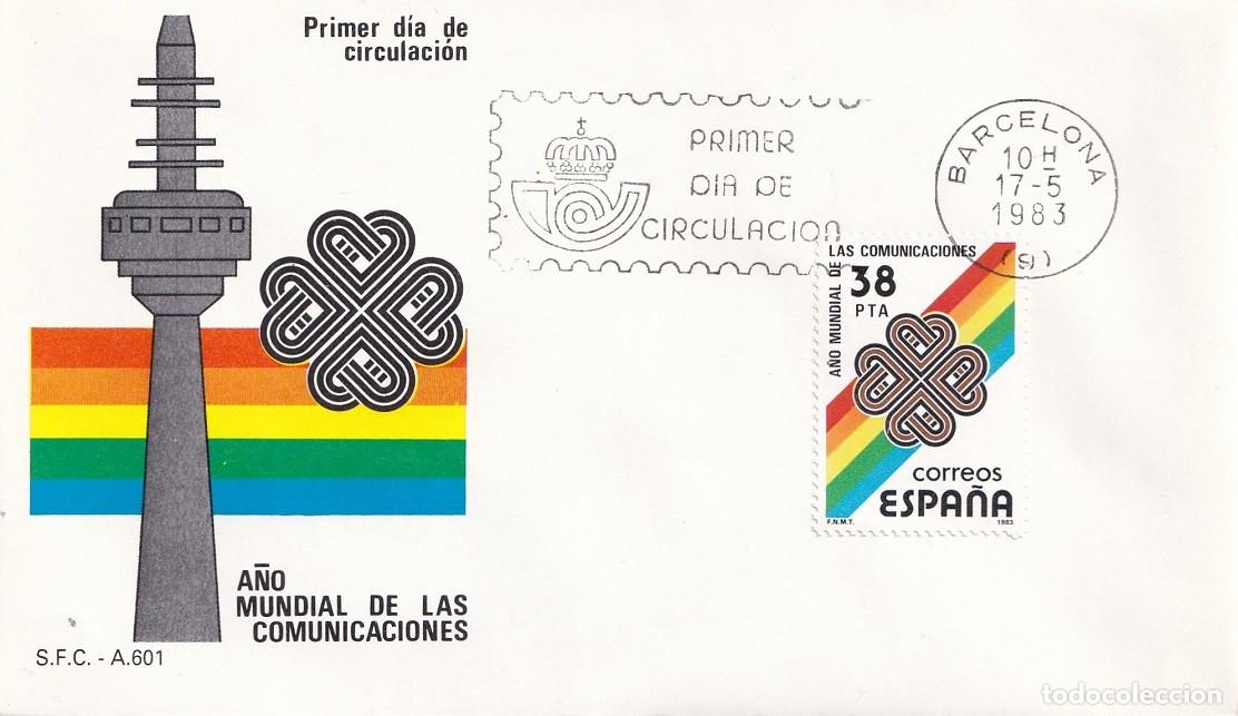 Sellos: SPD Barcelona 1983 - A&ntilde;o Mundial de las Comunicaciones - Telecomunicaciones - Primer d&iacute;a - FDC