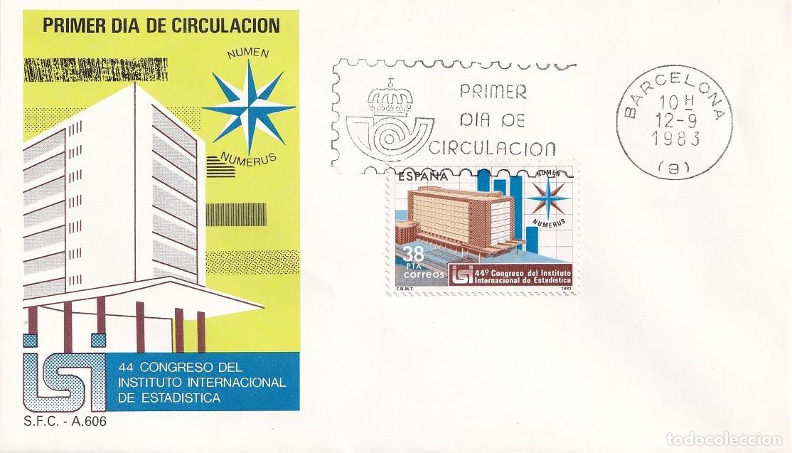 Sellos: SPD Barcelona 1983 - 44 Congreso del Instituto Internacional de Estad&iacute;stica - Primer d&iacute;a circulaci&oacute;n