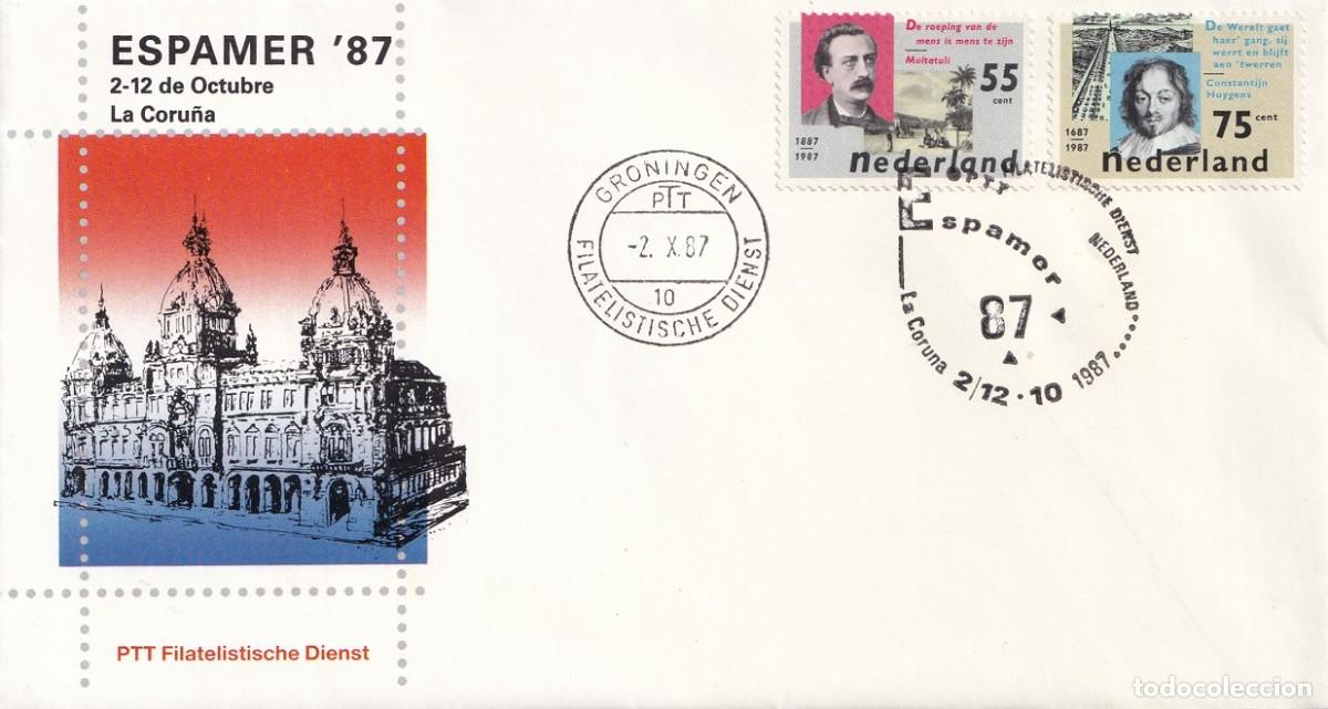 Sellos: Sobre La Coru&ntilde;a 1987 - Espamer 87 - Nederland PTT Filatelistische Dienst - Matasellos especial