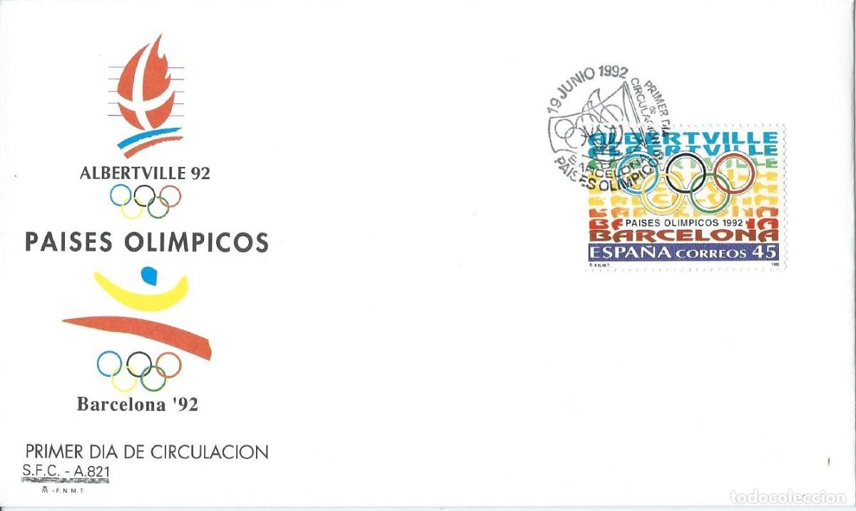 Sellos: 1992. BARCELONA. SPD/FDC PAISES OL&Iacute;MPICOS/OLYMPIC COUNTRIES. EDIFIL 3211. DEPORTES/SPORTS.
