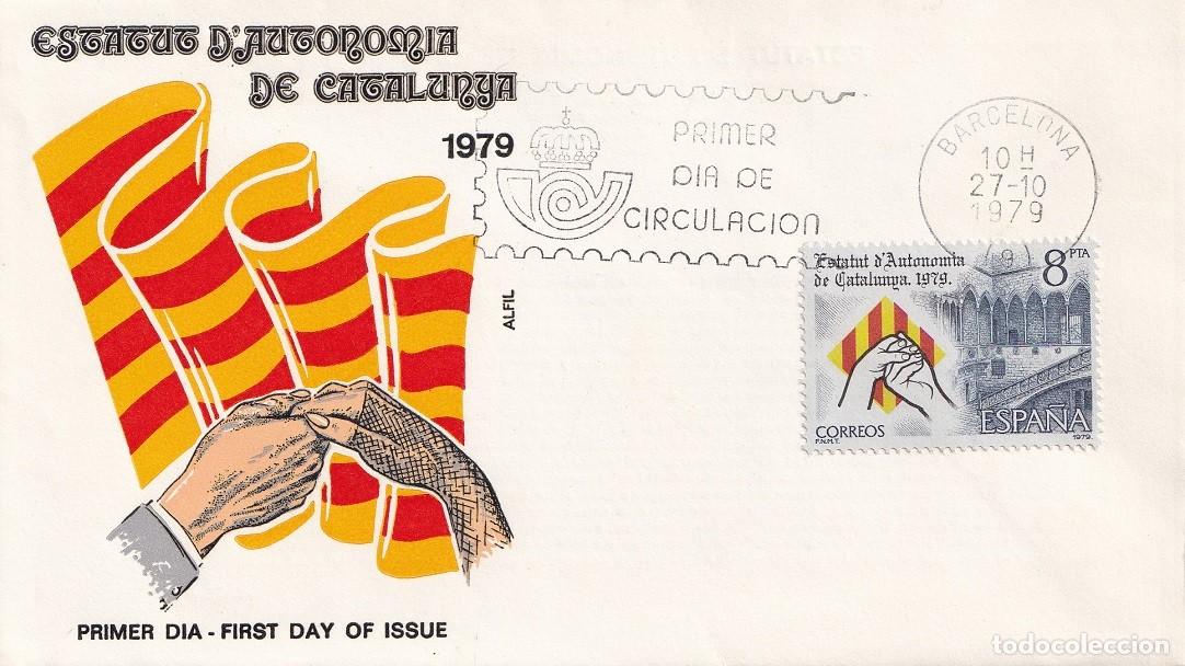 Sellos: SPD en Alfil Barcelona 1979 - Estatut d'Autonomia de Catalunya - Primer d&iacute;a de circulaci&oacute;n - FDC