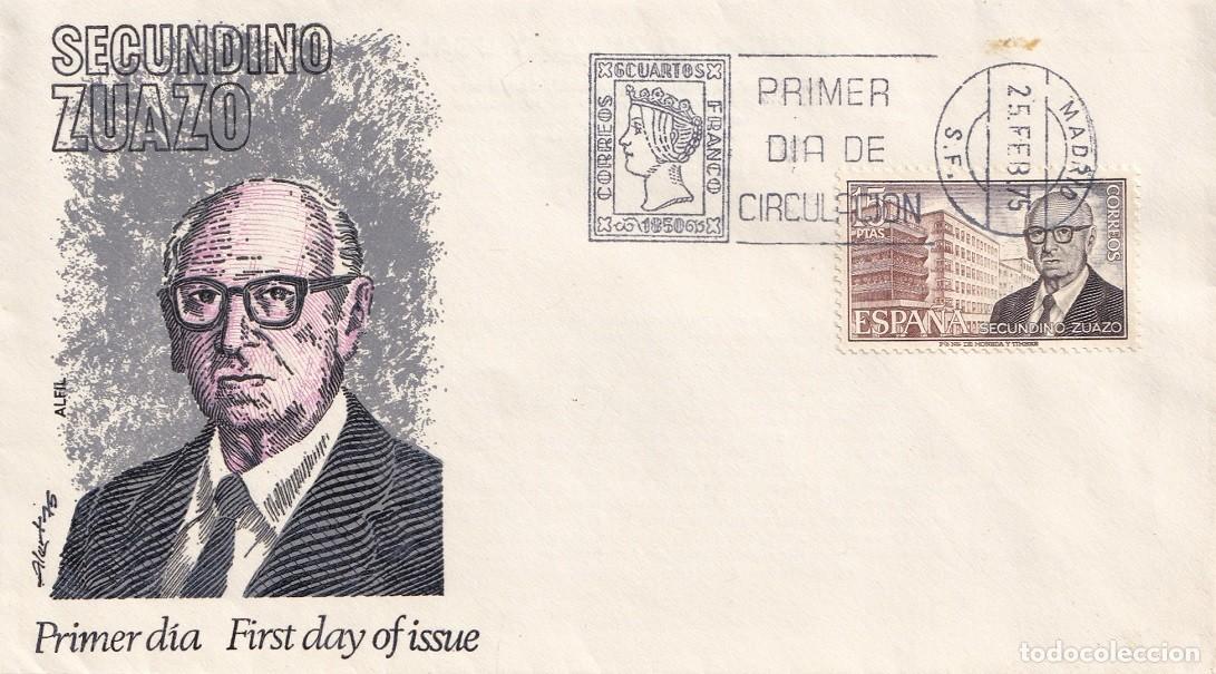 Sellos: SPD Barcelona 1975 - Personajes famosos - Arquitectos - Secundino Zuazo 1887-1971 - Primer d&iacute;a