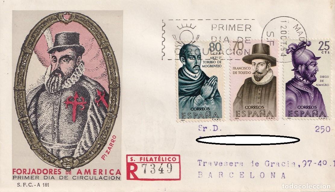 Sellos: SPD Madrid 1964 R - Forjadores de Am&eacute;rica - Pizarro - Santo Toribio de Mogrovejo - Francisco de Tole