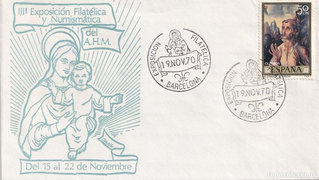 Sellos: Sobre Barcelona 1970 - III Exposici&oacute;n Filat&eacute;lica y Numism&aacute;tica del A.H.M. - Ntra. Se&ntilde;ora de la Salud