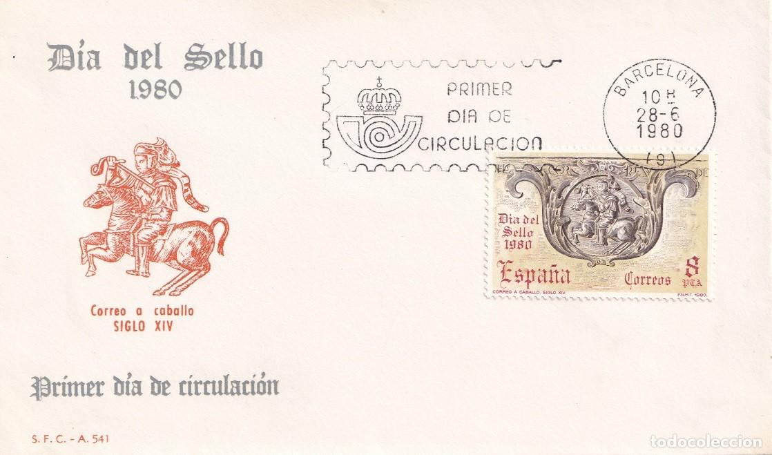 Sellos: SPD Barcelona 1980 D&iacute;a del sello 1980 Correo a caballo siglo XIV - Primer d&iacute;a de circulaci&oacute;n - FDC