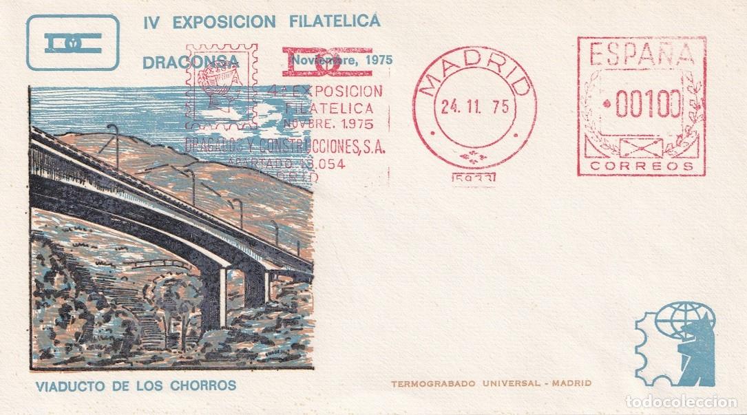 Sellos: Sobre Madrid 1975 - IV Exposici&oacute;n Filat&eacute;lica Draconsa Dragados y Construcciones S.A. - Viaducto de L