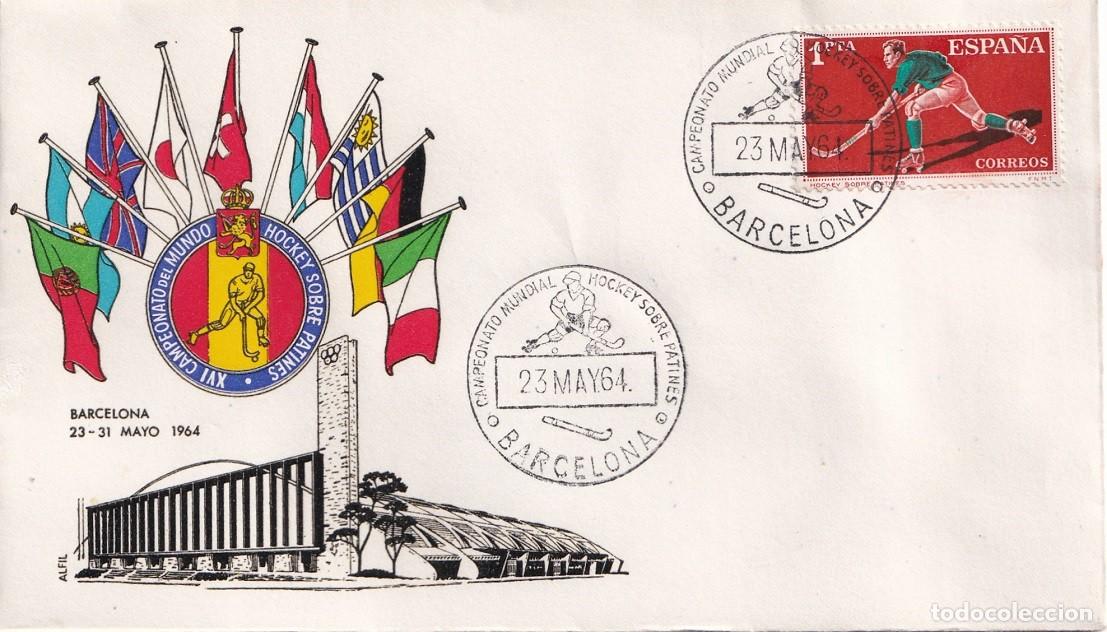 Sellos: Sobre Barcelona 1964 - XVI Campeonato del Mundo Hockey sobre patines - Matasellos especiales