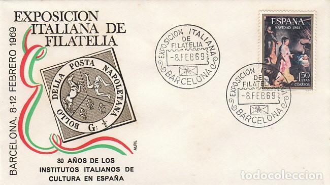 Sellos: A&ntilde;o 1969, exposicion italiana de filatelia, en sobre de alfil