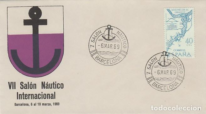 Sellos: A&Ntilde;O 1969, SALON NAUTICO DE BARCELONA, EN SOBRE OFICIAL