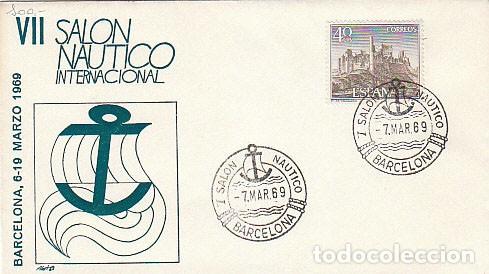 Sellos: A&Ntilde;O 1969, SALON NAUTICO DE BARCELONA, EN SOBRE OFICIAL