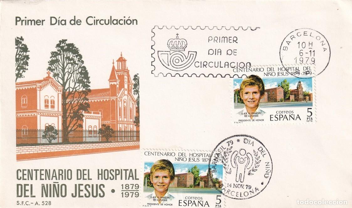 Sellos: SPD Barcelona 1979 - Centenario del Hospital del Ni&ntilde;o Jes&uacute;s 1879-1979 - Matasellos especial D&iacute;a ni&ntilde;o