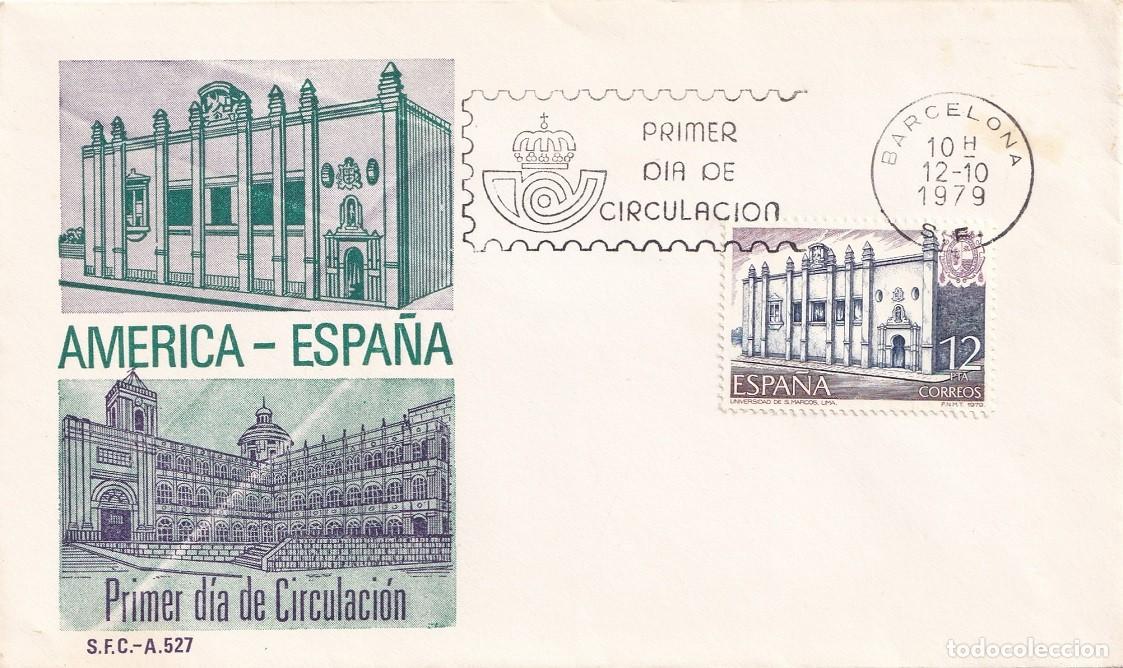 Sellos: SPD Barcelona 1979 - Am&eacute;rica-Espa&ntilde;a - Colegio Mayor de San Bartolom&eacute; - Universidad de San Marcos