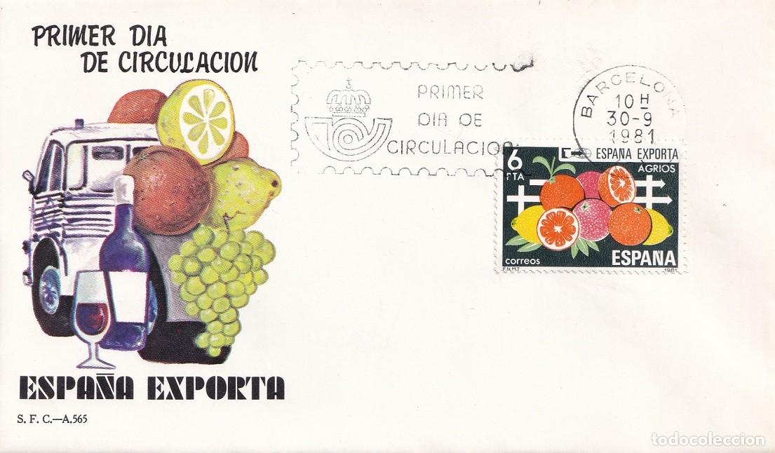 Sellos: SPD Barcelona 1981 - Espa&ntilde;a exporta - C&iacute;tricos - Primer d&iacute;a de circulaci&oacute;n - FDC