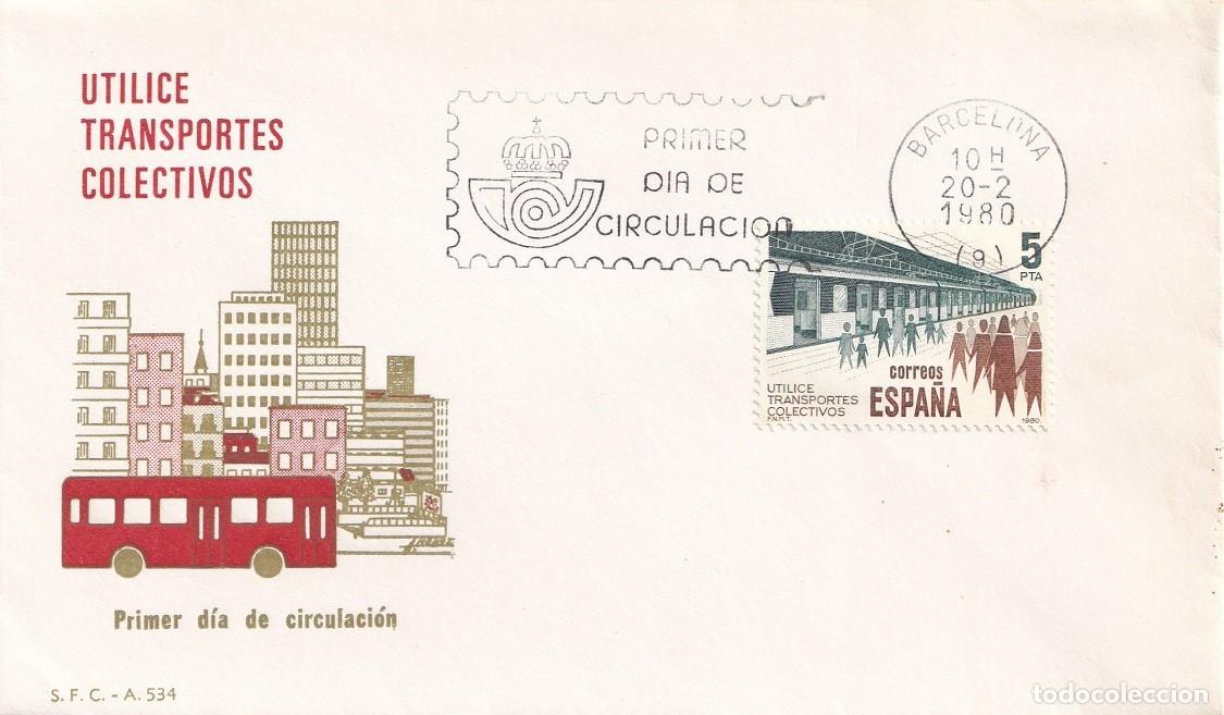 Timbres: SPD Barcelona 1980 - Utilice transportes colectivos - Primer d&iacute;a de circulaci&oacute;n - FDC