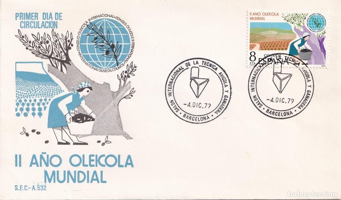 Sellos: SPD Barcelona 1979 - II A&ntilde;o Oleicola mundial - Sal&oacute;n Internacional de la t&eacute;cnica av&iacute;cola y ganadera