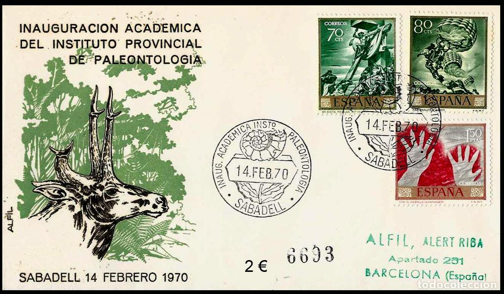 Sellos: SOBRE CIRCULADO INAUGURACI&Oacute;N INST. PALEONTOLOGIA 1970 - FILATELIA