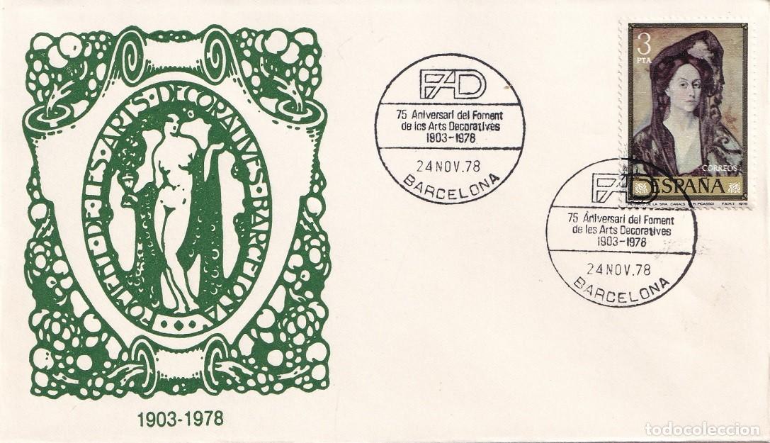 Sellos: Sobre Barcelona 1978 - FAD 75 Aniversari del Foment de les Arts Decoratives 1903-1978 - Matasellos