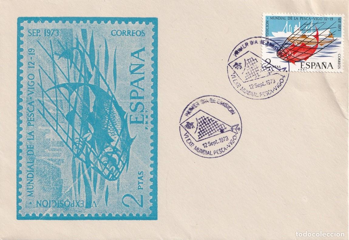 Sellos: SPD 1973 - VI Exposici&oacute;n mundial de la pesca - Primer d&iacute;a de circulaci&oacute;n - Matasellos especiales