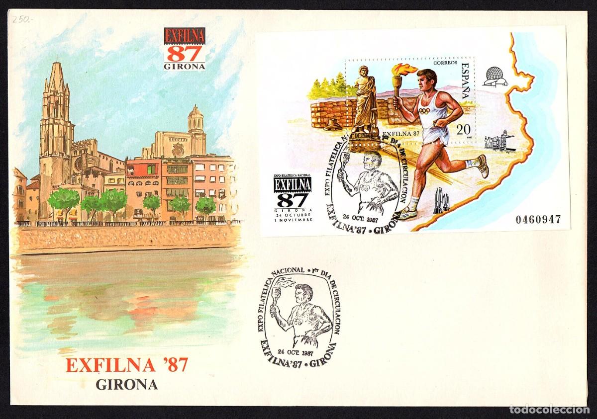 Sellos: SOBRE PRIMER DIA EXFILNA '87 CON MATASELLOS PRIMER DIA DE CIRCULACION DE GERONA