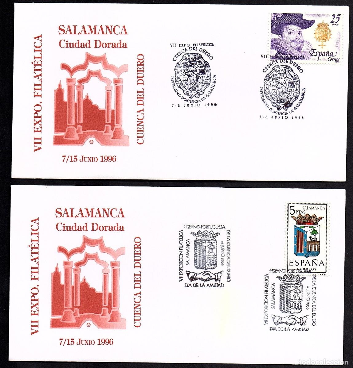 Sellos: 2 SOBRES CONMEMORATIVOS VII EXP. FILATELICA CUENCA DEL DUERO 1996