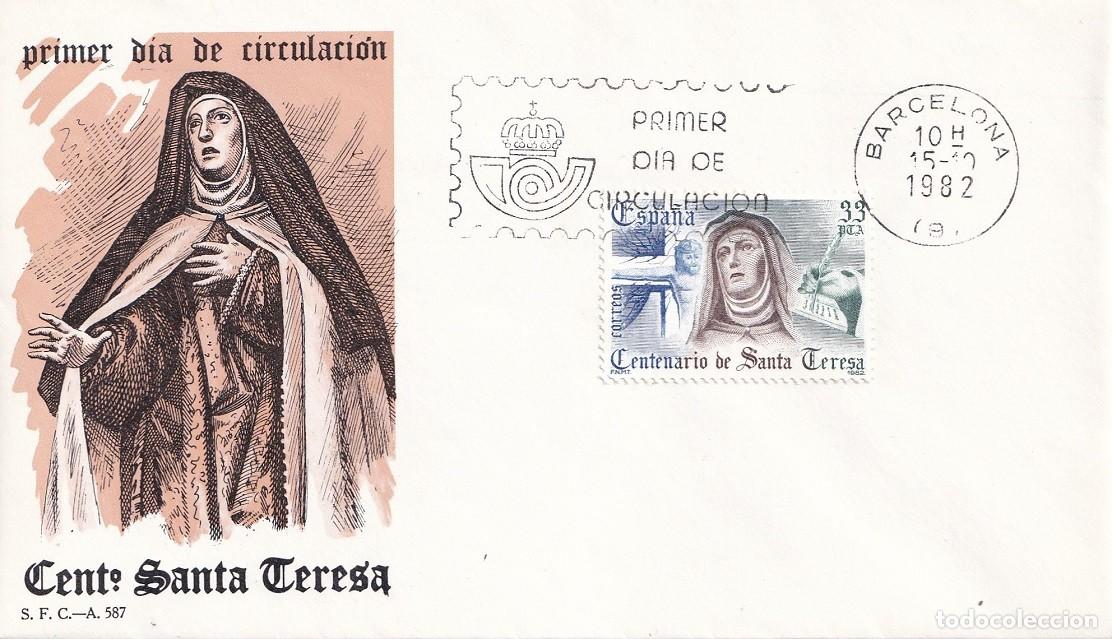 Sellos: SPD Barcelona 1982 - IV Centenario de la muerte de Santa Teresa de Jes&uacute;s (1582-1982) - Primer d&iacute;a