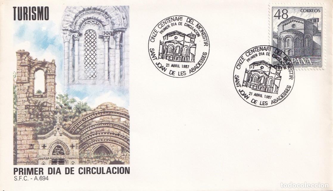 Sellos: SPD Sant Joan de les Abadesses 1987 - Onz&egrave; centenari del monestir - Turismo - Primer d&iacute;a circulaci&oacute;n