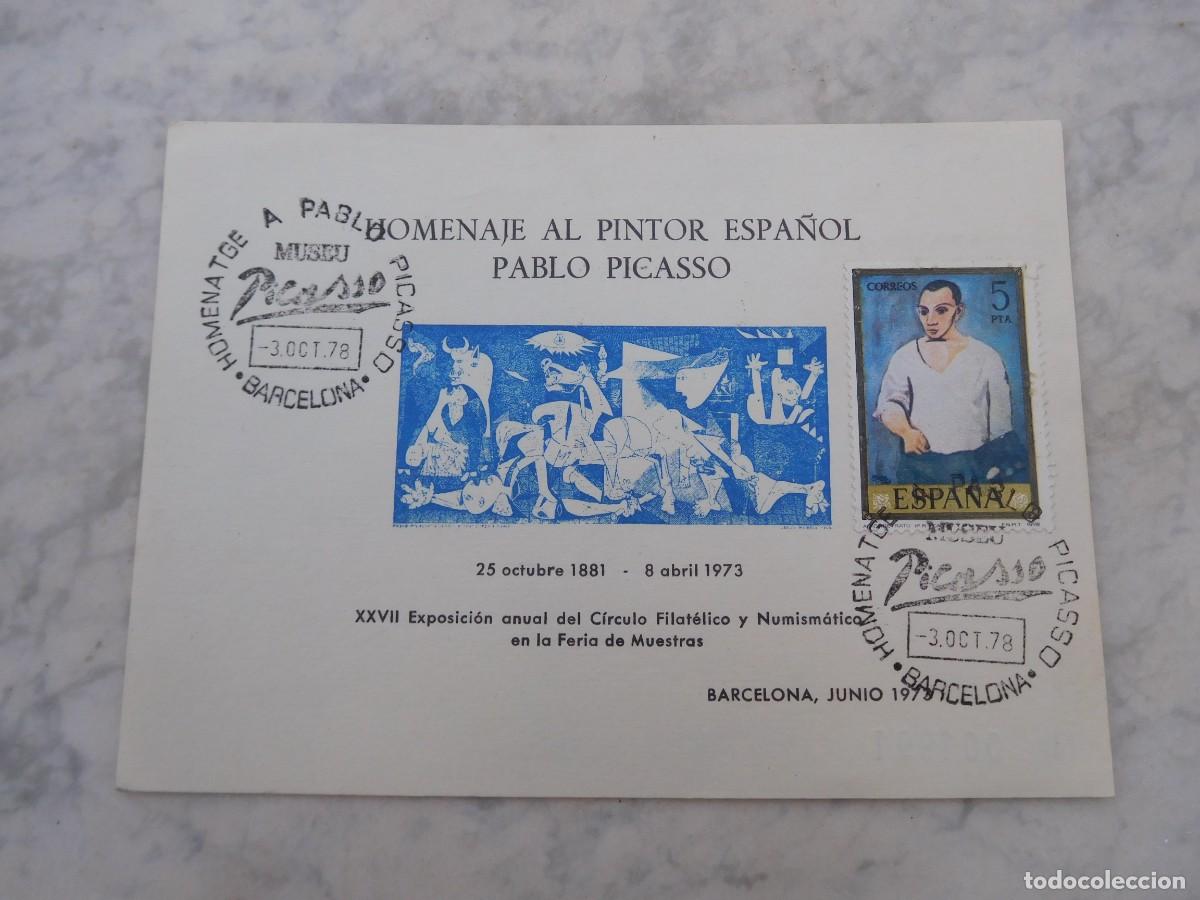 Sellos: Homenaje al pintor espa&ntilde;ol Pablo Picasso con sello Barcelona 1978