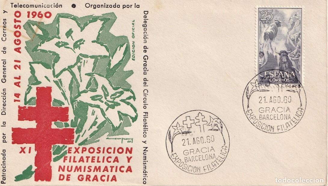 Briefmarken: Sobre Barcelona 1960 - XI Exposici&oacute;n Filat&eacute;lica y Numism&aacute;tica de Gracia Protuberculosos - Matasellos