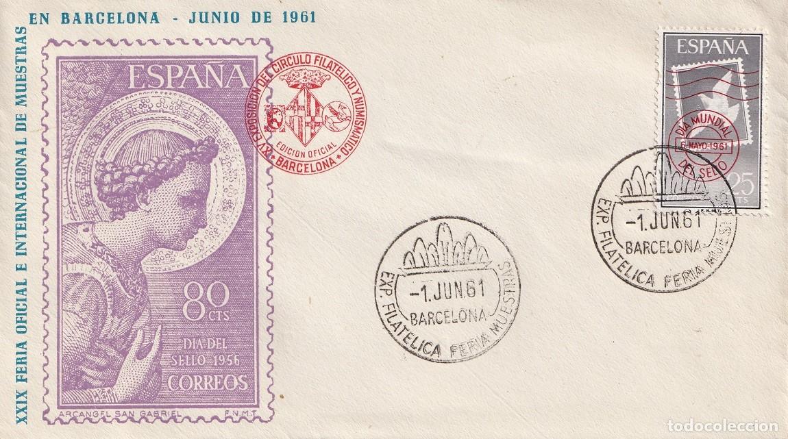 Sellos: Sobre Barcelona 1961 - XXIX Feria oficial e internacional de muestras en Barcelona - Matasellos