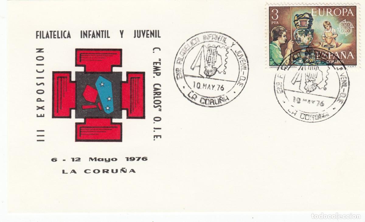 Sellos: GALICIA MATASELLOS EXPOS. FILAT&Eacute;LICA INFANTIL Y JUVENIL - LA CORU&Ntilde;A - 1976